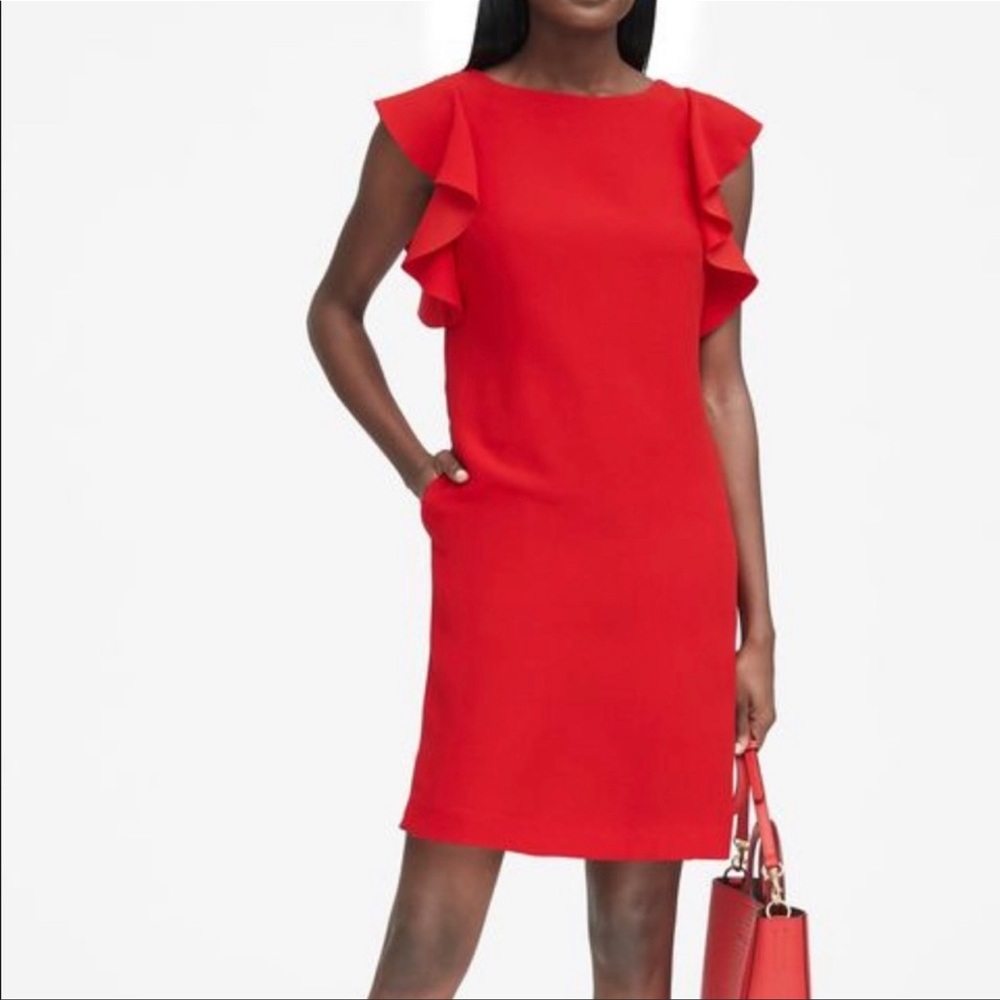 Banana Republic Flutter Sleeve Shift Dress 0